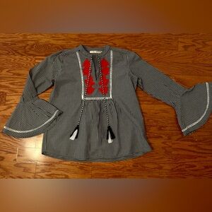 Studio West Apparel Embroidered Gingham Top – Size M